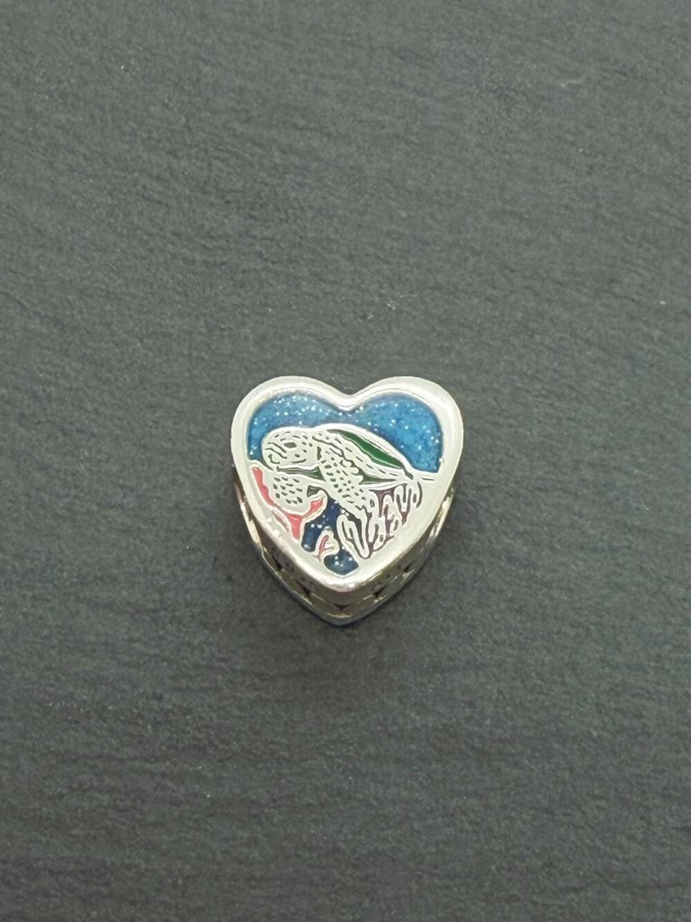 Pandora Florida Manatee Heart Charm Sterling Silver Jewelry